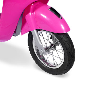 Hyper 24V Retro Electric Scooter with Easy Twist Throttle for Ages 13+, Pink