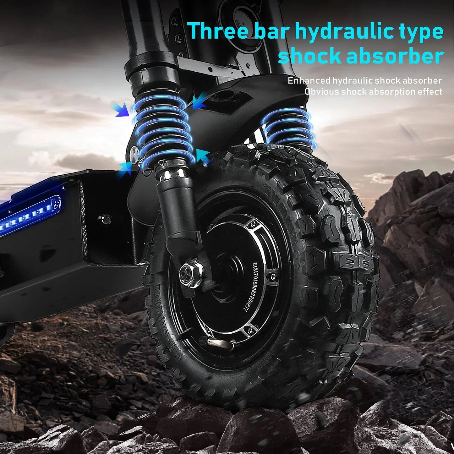 Adult Electric Scooter, Folding Scooter, Dual Motor 60V27AH Battery, Dual Disc Hydraulic Oil Brake, Dual Shock Absorption, with Seat