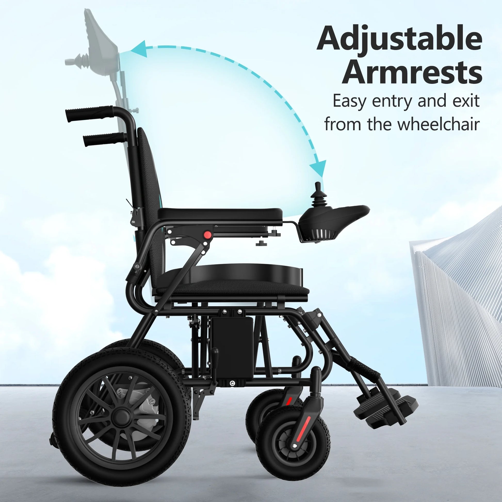 Electric Wheelchair, 20+ Miles Long-Range (350LBS) Lightweight Portable Electric Wheelchair for Adults, Smart Motorized Mobility Scooter with 360° Joystick, 8-Yeas Warranty