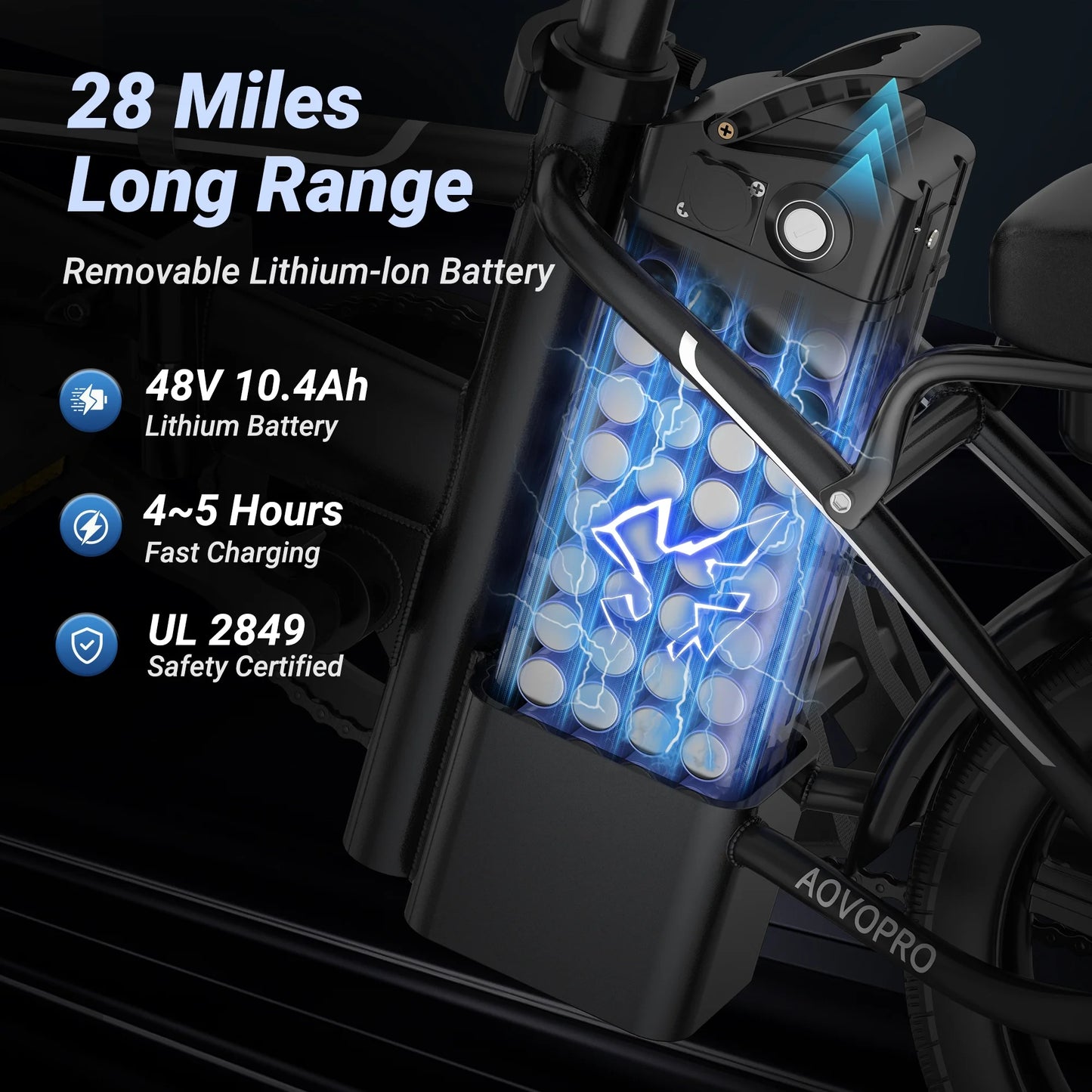 EB60 Black Electric Bike 500W 48V, 14' Mini Ebike for City Commuter, Folding Electric Bicycle for Adult with Two Seats UL2849