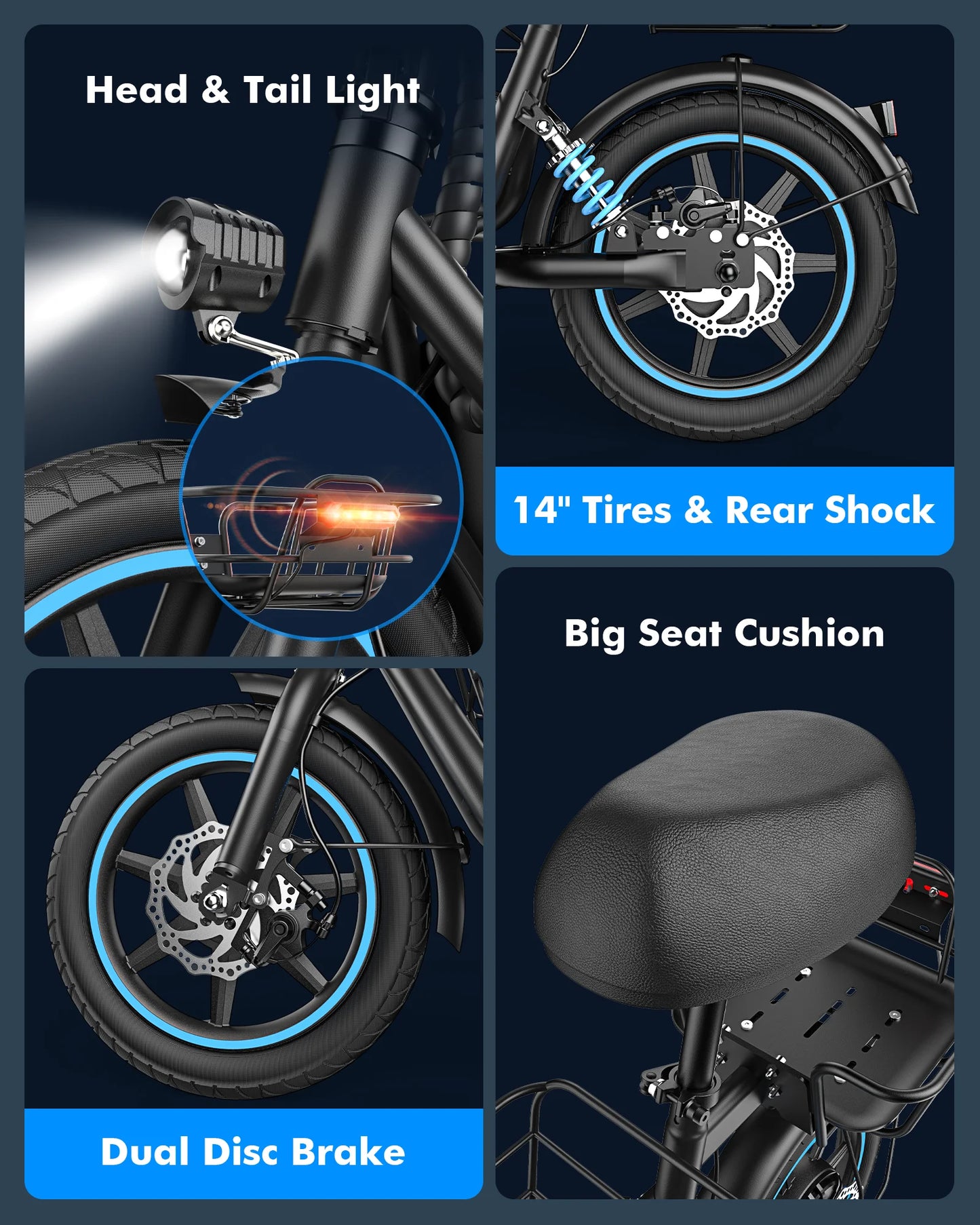 650W 48V/13.5AH 30 Miles Max Distance ,Bigger Seat Cushion and Pedal, with Detachable Basket for Pets，Max Load 300LBS Dual Shock Absorbers Electric Scooter for Adults