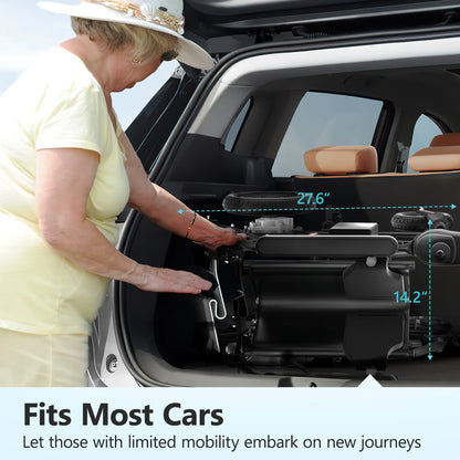 Electric Wheelchair, 20+ Miles Long-Range (350LBS) Lightweight Portable Electric Wheelchair for Adults, Smart Motorized Mobility Scooter with 360° Joystick, 8-Yeas Warranty