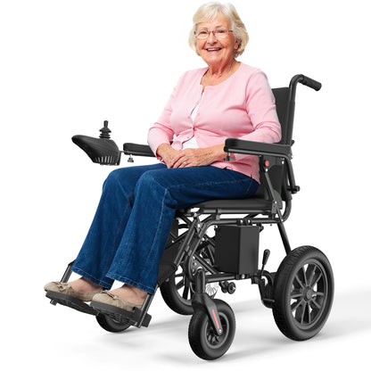 Electric Wheelchair, 20+ Miles Long-Range (350LBS) Lightweight Portable Electric Wheelchair for Adults, Smart Motorized Mobility Scooter with 360° Joystick, 8-Yeas Warranty