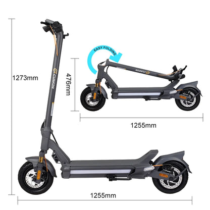Electric Scooter Adult with 1200W Motor Folding E-Scooter, 50 Mile Range, 10.5" off Road Tires，Max Limited 31Mph，Fingerprint Unlock and App Controller
