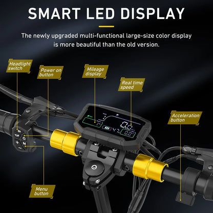 Electric Scooter for Adult with Seat, 800W Foldable City Commuting Escooter, 3 Speeds / 48V 12.5Ah / 28 Mph 30 Miles Range / 330 Lbs Capacity, E-Scooter for Kids 12+