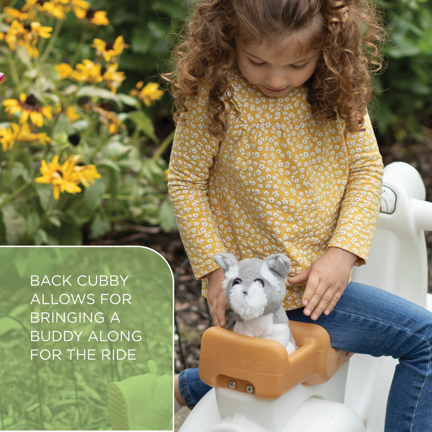 Ride along White Scooter Plastic Toddler Foot-To-Floor Riding Toy for Ages 18M-4Y