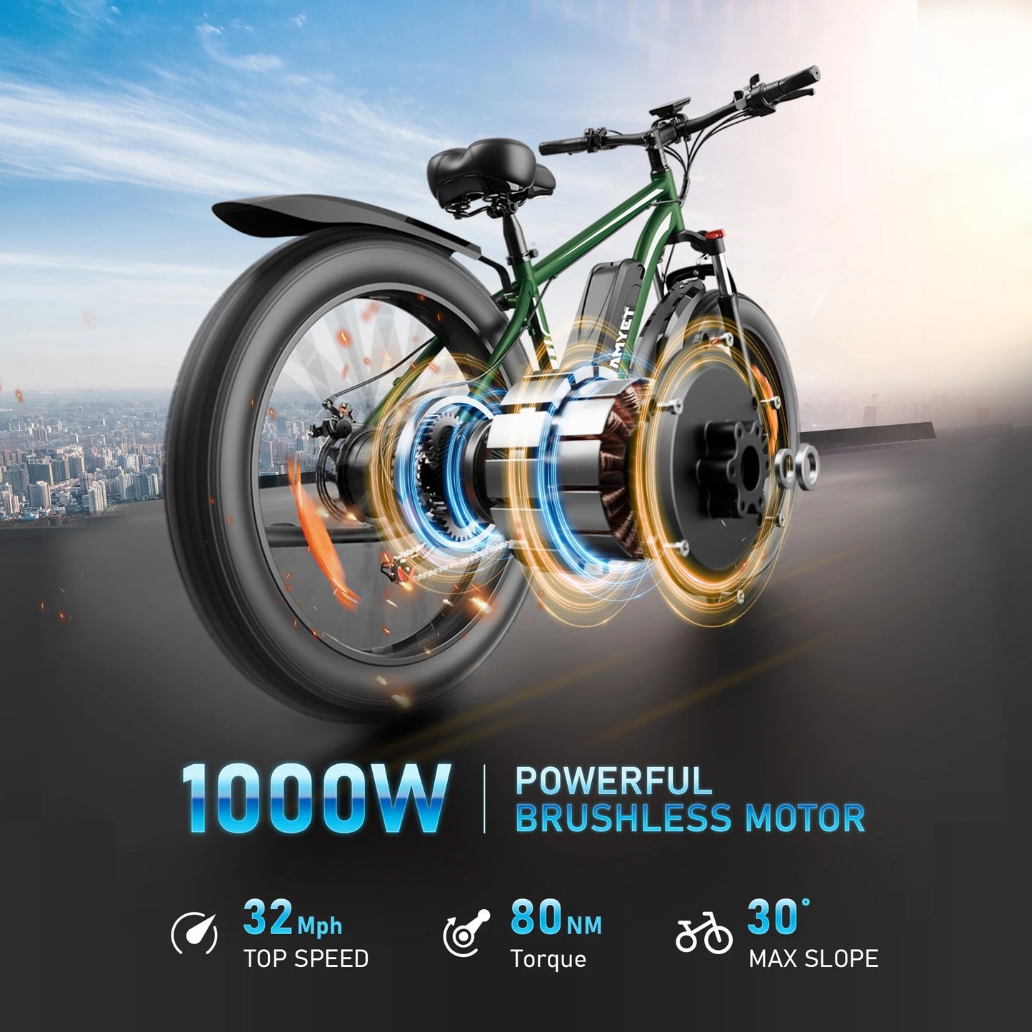 EB26 Electric Bike for Adults Set of 2, 26" Fat Tire E-Mountain Bicycle, 750W Dual Motor 48V 15Ah 7-Speed Ebike UL2849