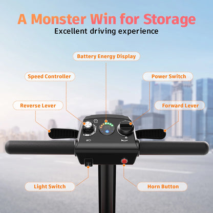 Light Weight 4 Wheels Mobility Scooter for Seniors, Electric Folding Wheelchair Device for Travel, Red