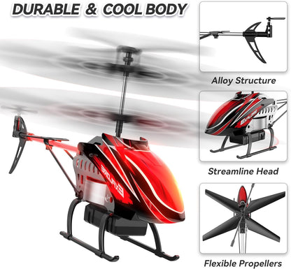 RC Helicopter, Remote Control Helicopter for Kids with 30Mins Flight(2 Batteries), 7+1 LED Light Modes, Altitude Hold, RC Toys for Boys Girls