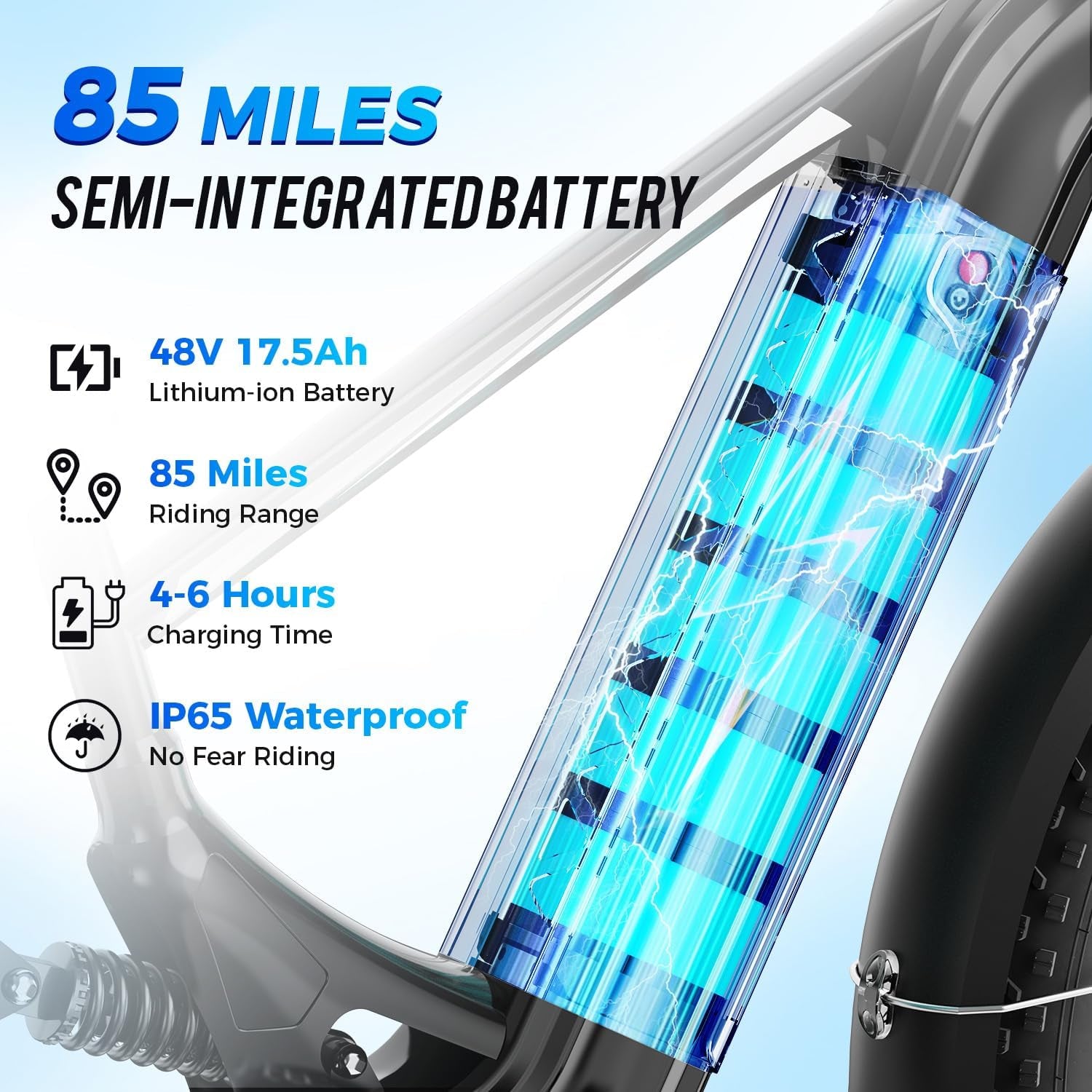 M2 Pro Electric Bike,1800W Motor Electric Bike for Adults, 26'' X 4.0'' Fat Tire Ebike with 48V 17.5AH Battery, 36MPH 85Miles Long Range Electric Mountain Bike, up to 110 Nm