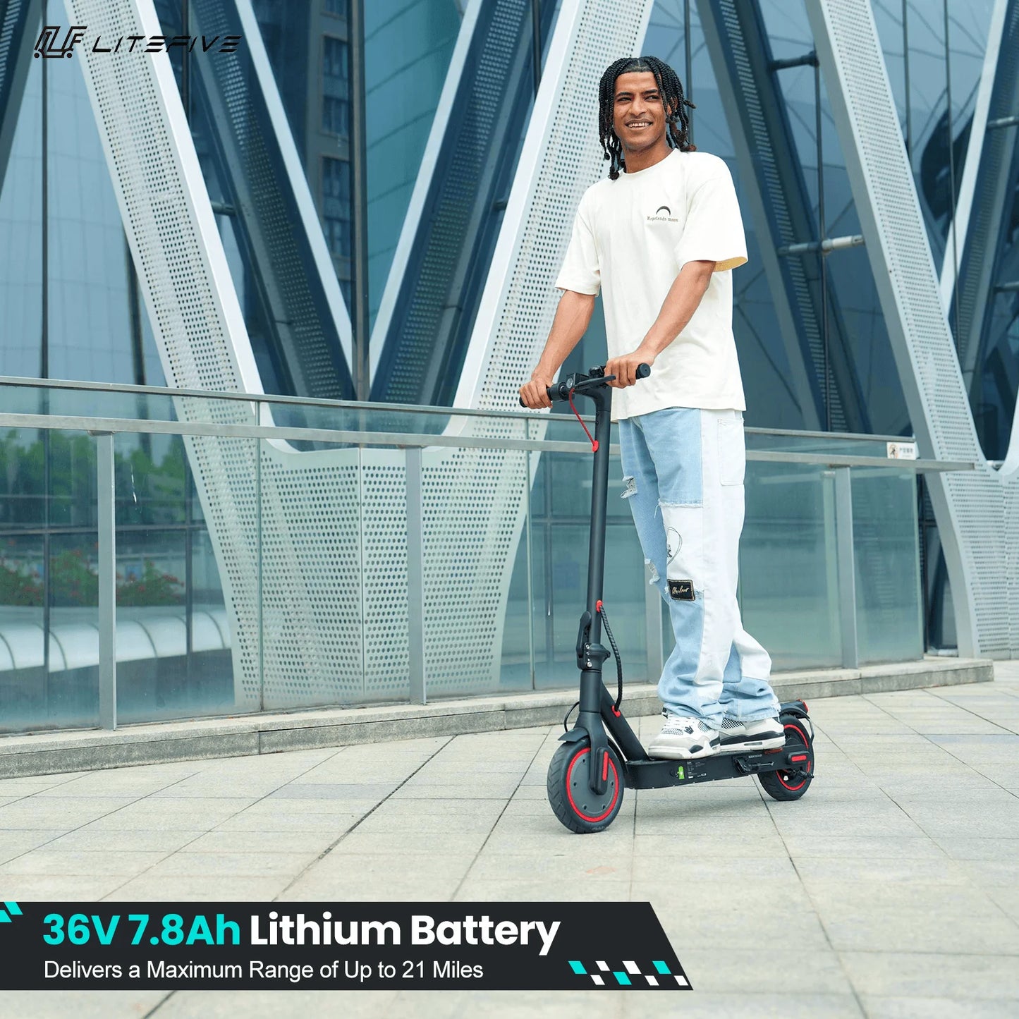 LF3 Electric Scooter for Adults, 350W Motor, Max 18Mph & 21Miles, Commuting Foldable Escooter