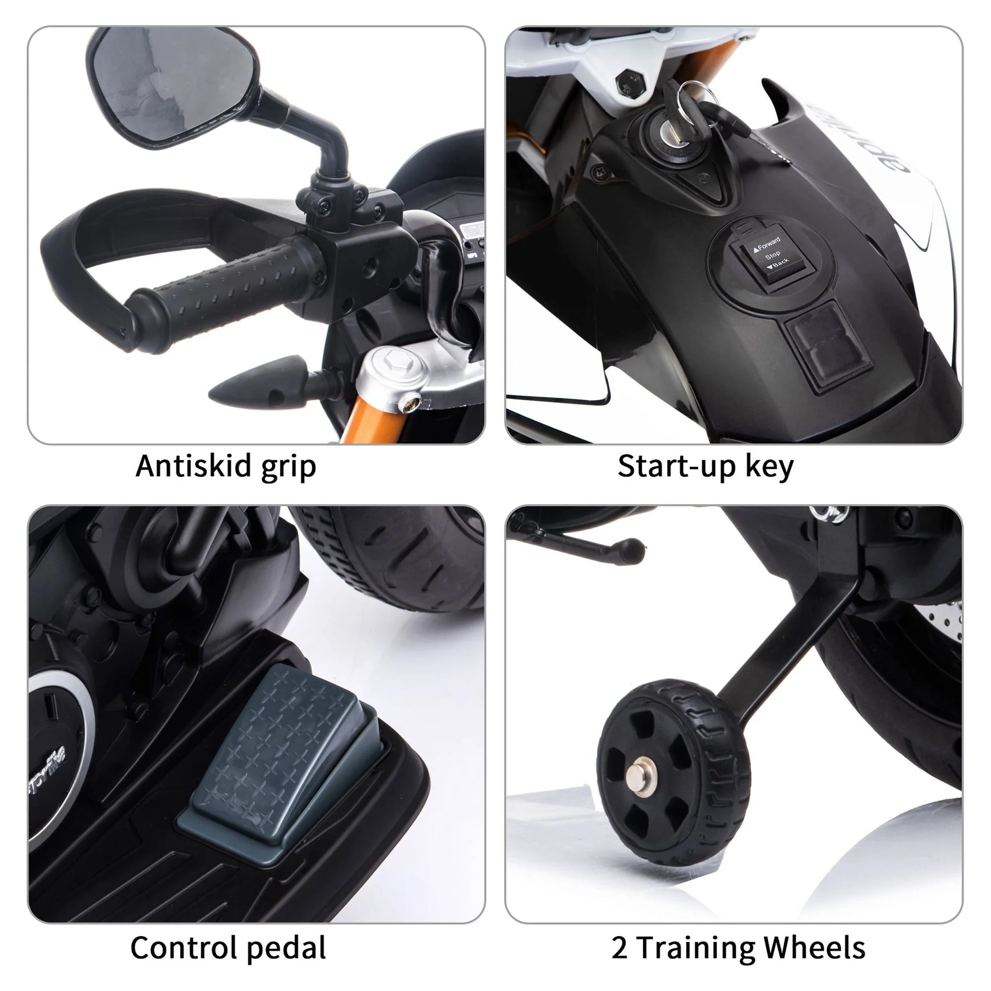 Aprilia Licensed 12V Ride on Motorcycle Electric Motorbike for Kids Child Toys W/Training Wheels, Music, LED Lights, MP3, USB