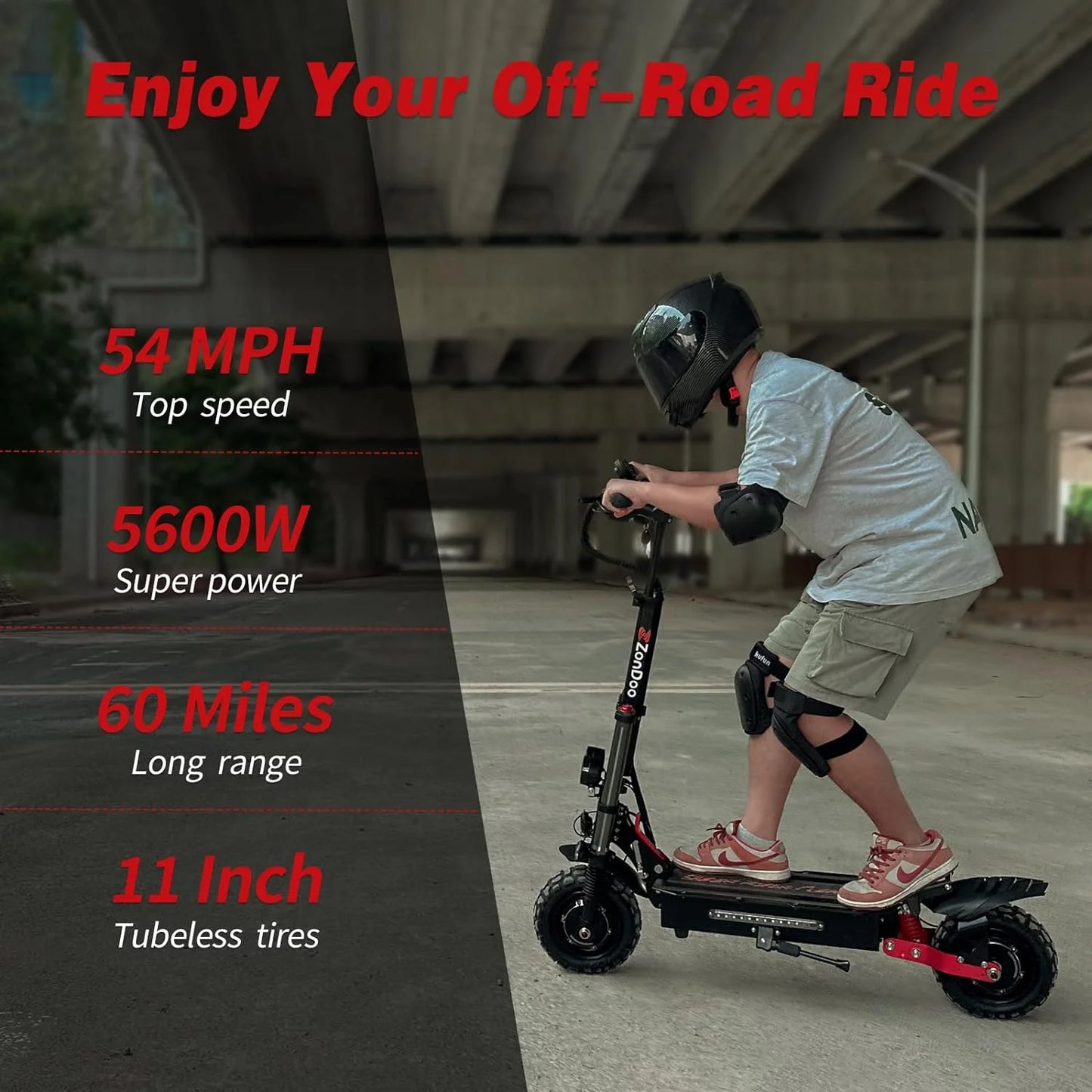 All Terrain Adults 54 Mph Electric Scooter with Seat, 50.00 in X 24.00 in X 55.00 In, 150 Lb