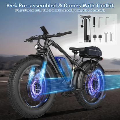 Electric Bike for Adults 26", 1000W (2000W Peak) E-Mountain Bike 48V 13AH UL2849