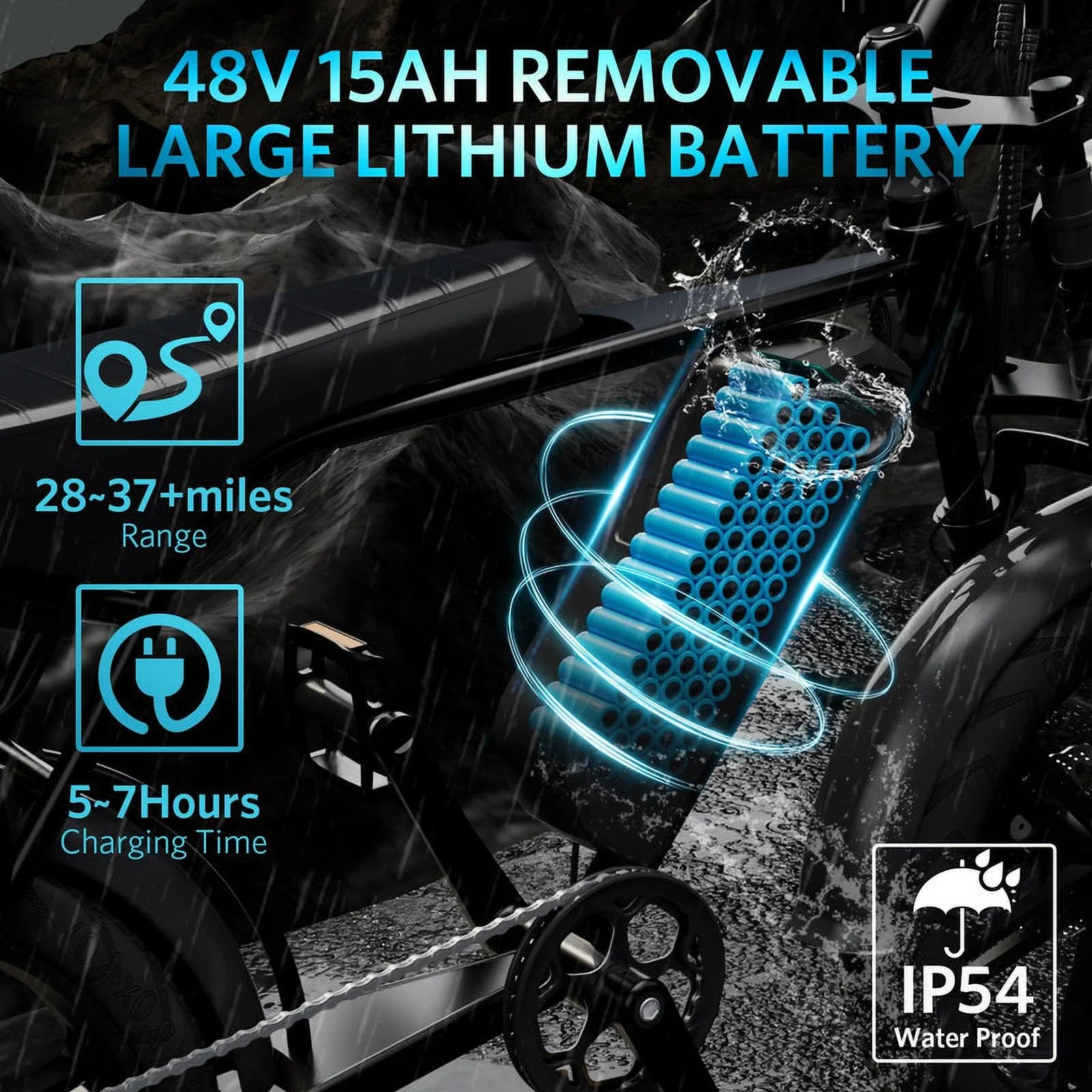 Hipatoo Electric Bike for Adults, 20" Electric Mountain Bike 750W 31MPH, 48V 15Ah Battery, UL2849