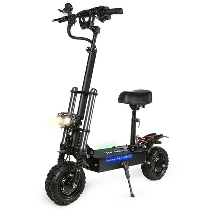 Adult Electric Scooter, Folding Scooter, Dual Motor 60V27AH Battery, Dual Disc Hydraulic Oil Brake, Dual Shock Absorption, with Seat