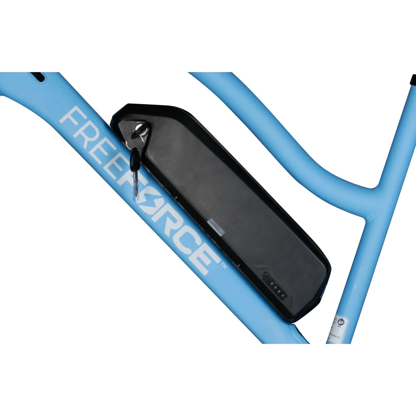 Avalon 16-In Electric Beach Cruiser Bike | Hybrid E-Bike for Adults, Thumb Throttle and Pedal Assist | with Speed Sensor, Storage Rack, Bell, Water Bottle Bracket | Light Blue