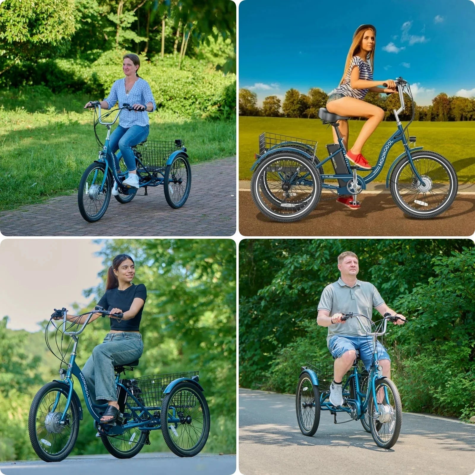 Electric Tricycle for Adults, 350W Electric Trike 7 Speed with 36V Removable Battery, 3 Wheel Electric Bikes for Women Men Seniors, 450Lb, 24/26 Inch Tire